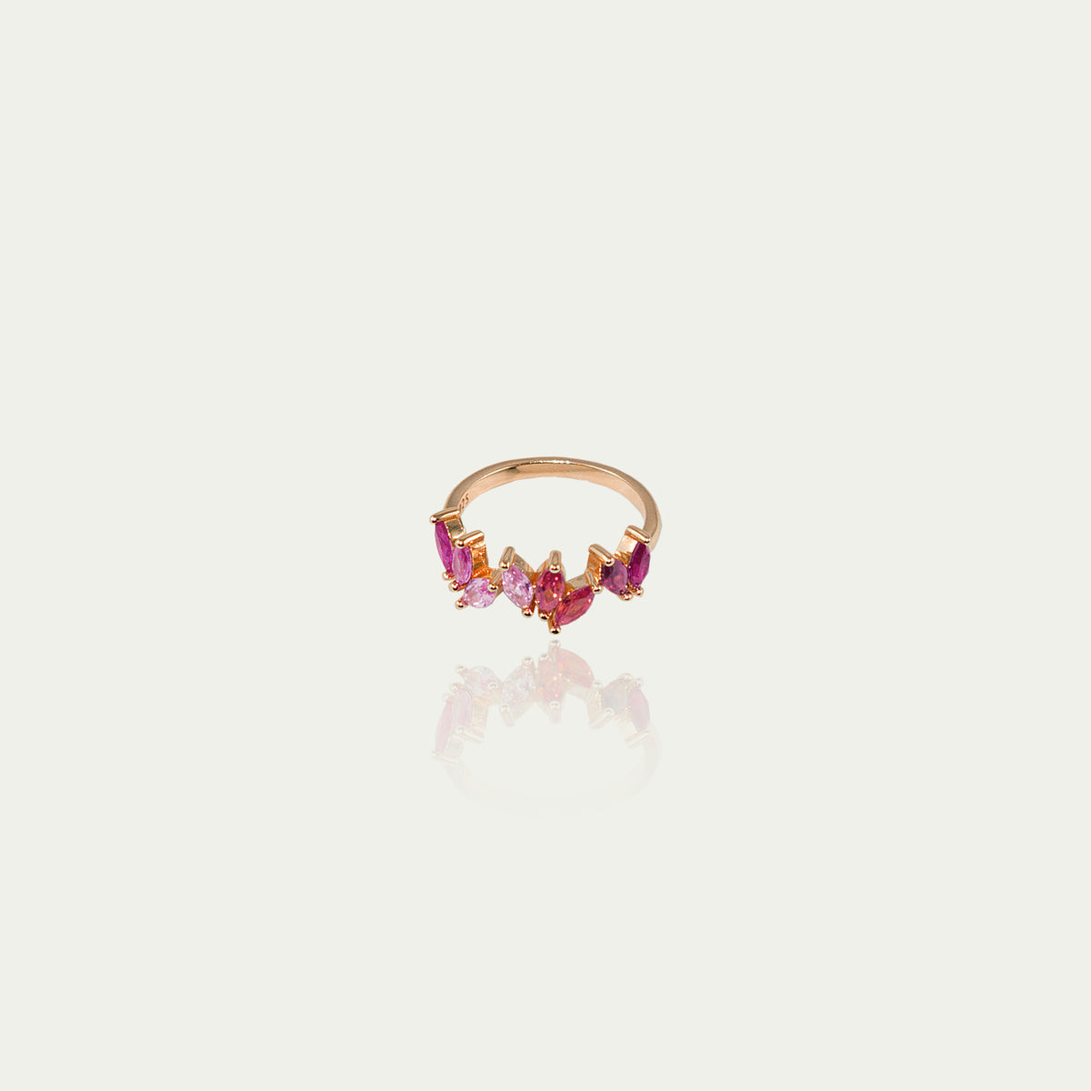 Ring Colorfull Flower Rottöne – 925 Sterling Silber 18K Roségold vergoldet | Sucre Fine Jewelry