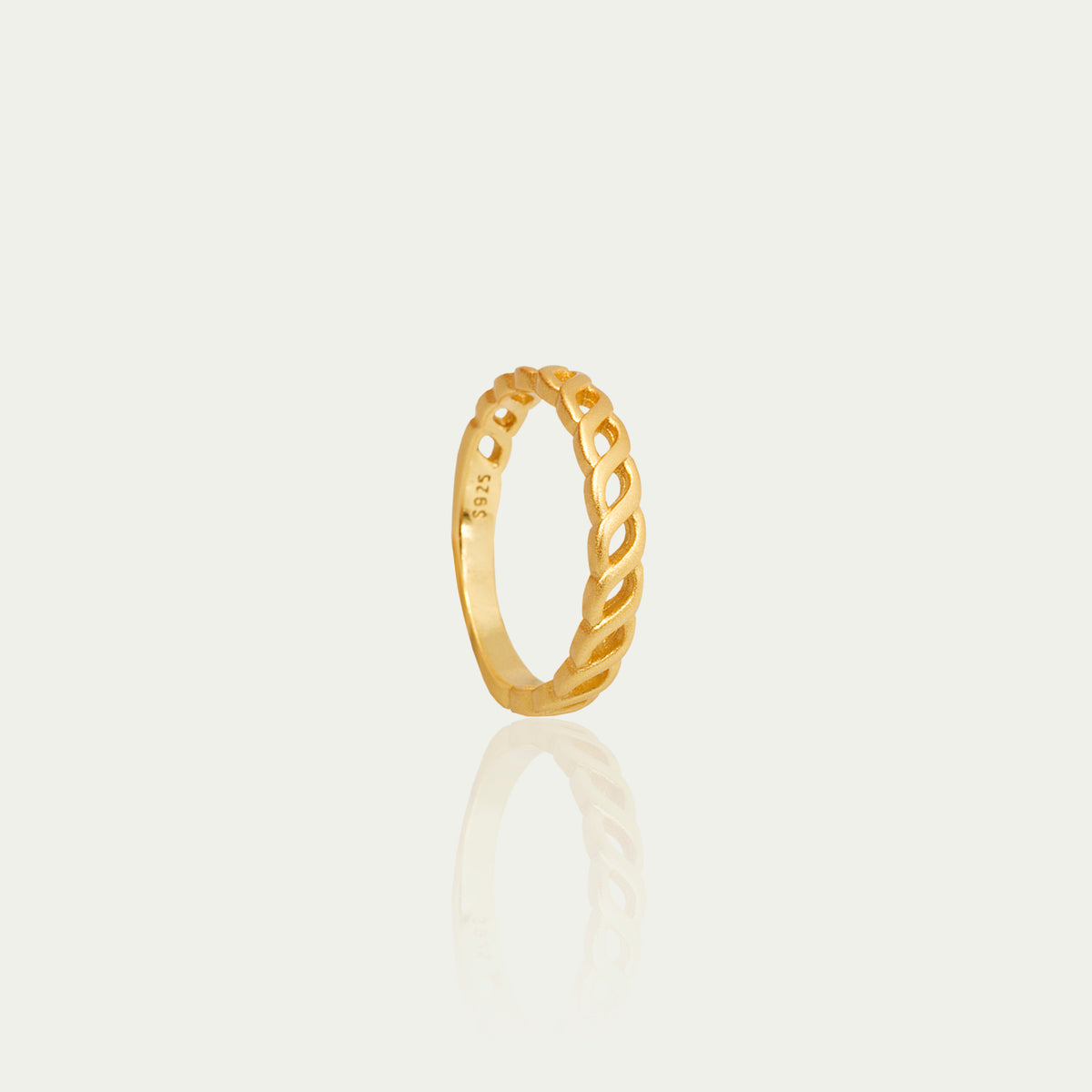 Ring Frosted Twist – 925 Sterling Silber 18K Gelbgold vergoldet | Sucre Fine Jewelry