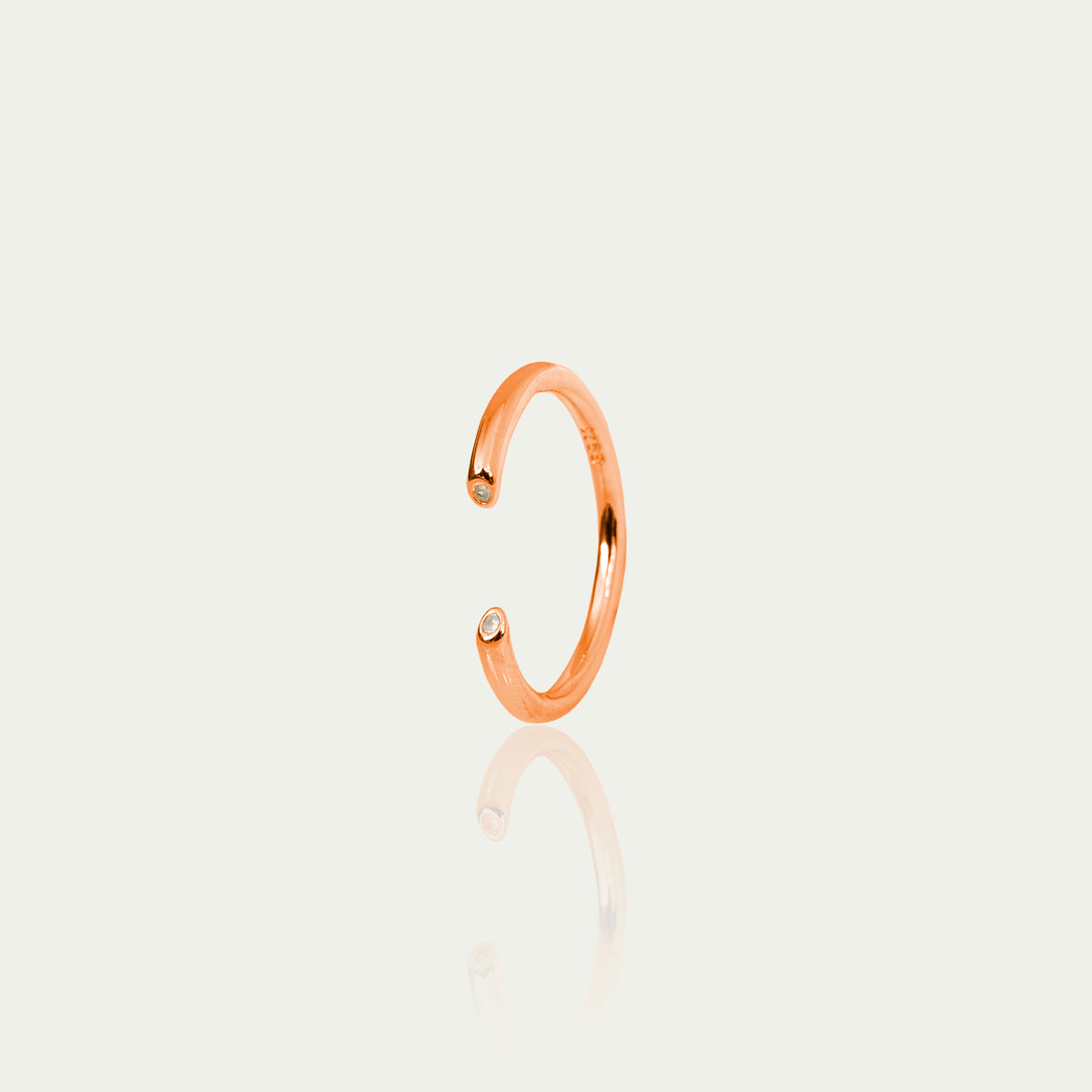 Ring Open Wire mit Zirkonia – 925 Sterling Silber 18K Roségold vergoldet | Sucre Fine Jewelry