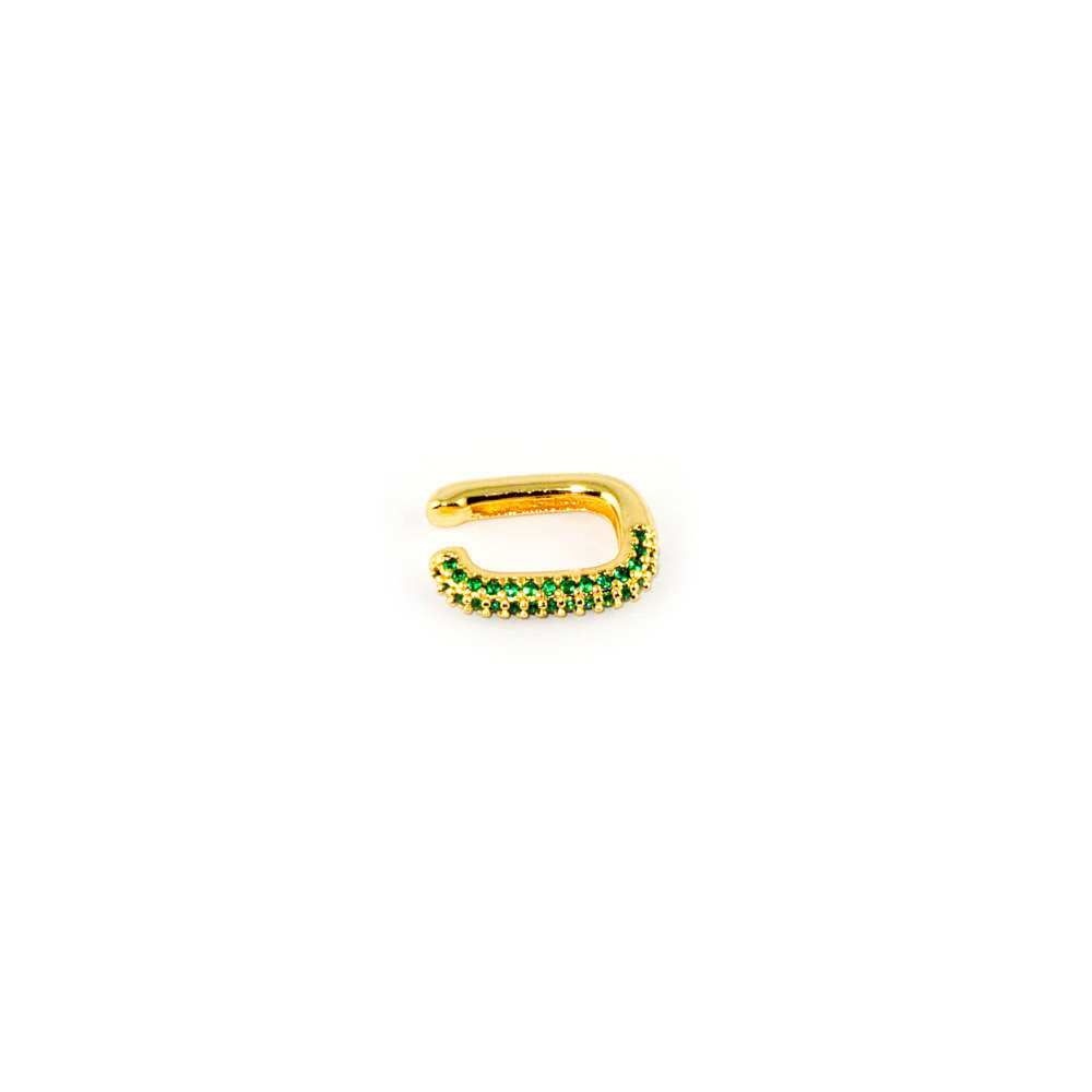 Chunky Earcuff Square Pink – Gelbgold vergoldet | Sucre Fine Jewelry