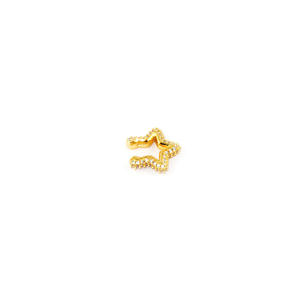 Chunky Earcuff Herz Crystal – Gelbgold vergoldet | Sucre Fine Jewelry