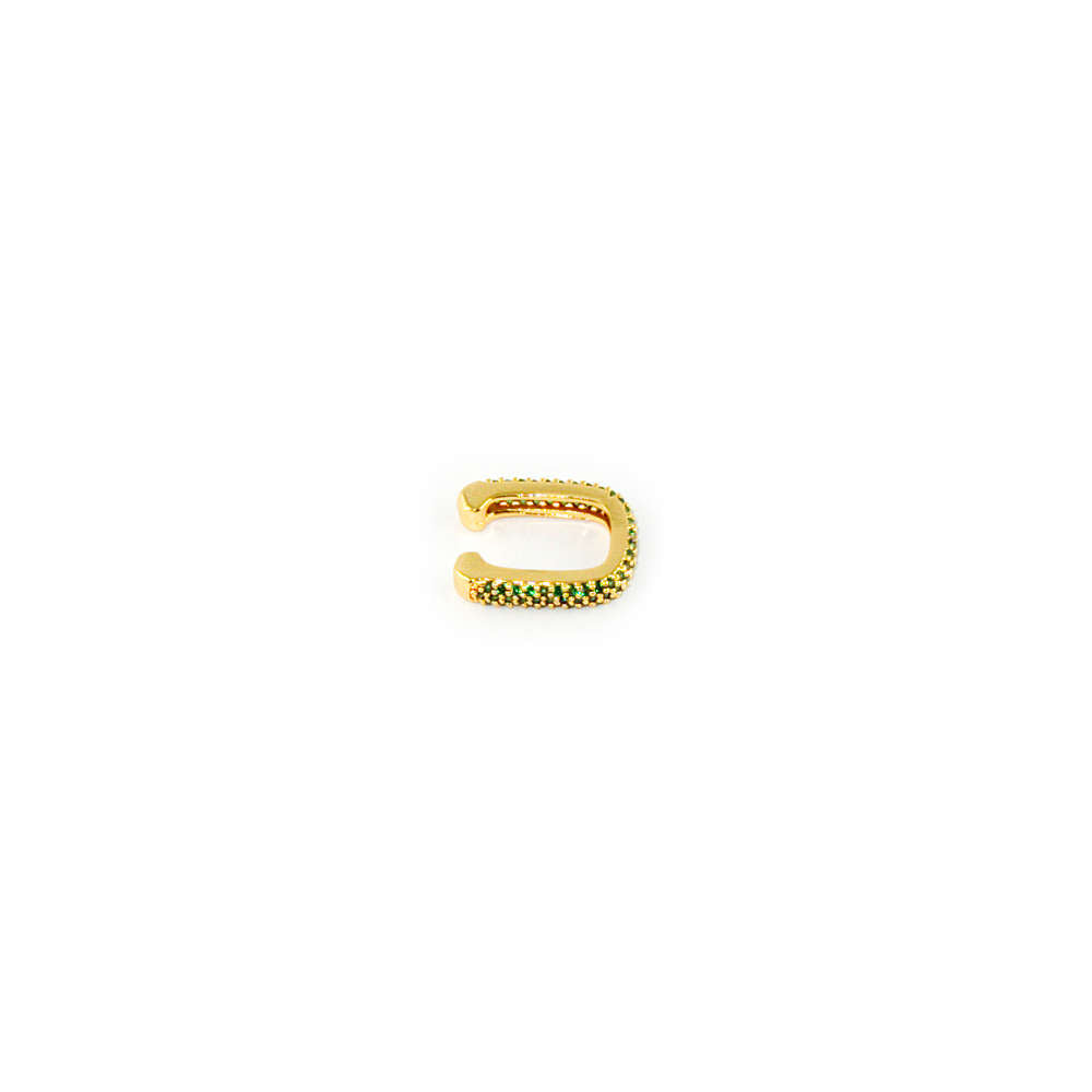 Chunky Earcuff Square Türkis – Gelbgold vergoldet | Sucre Fine Jewelry