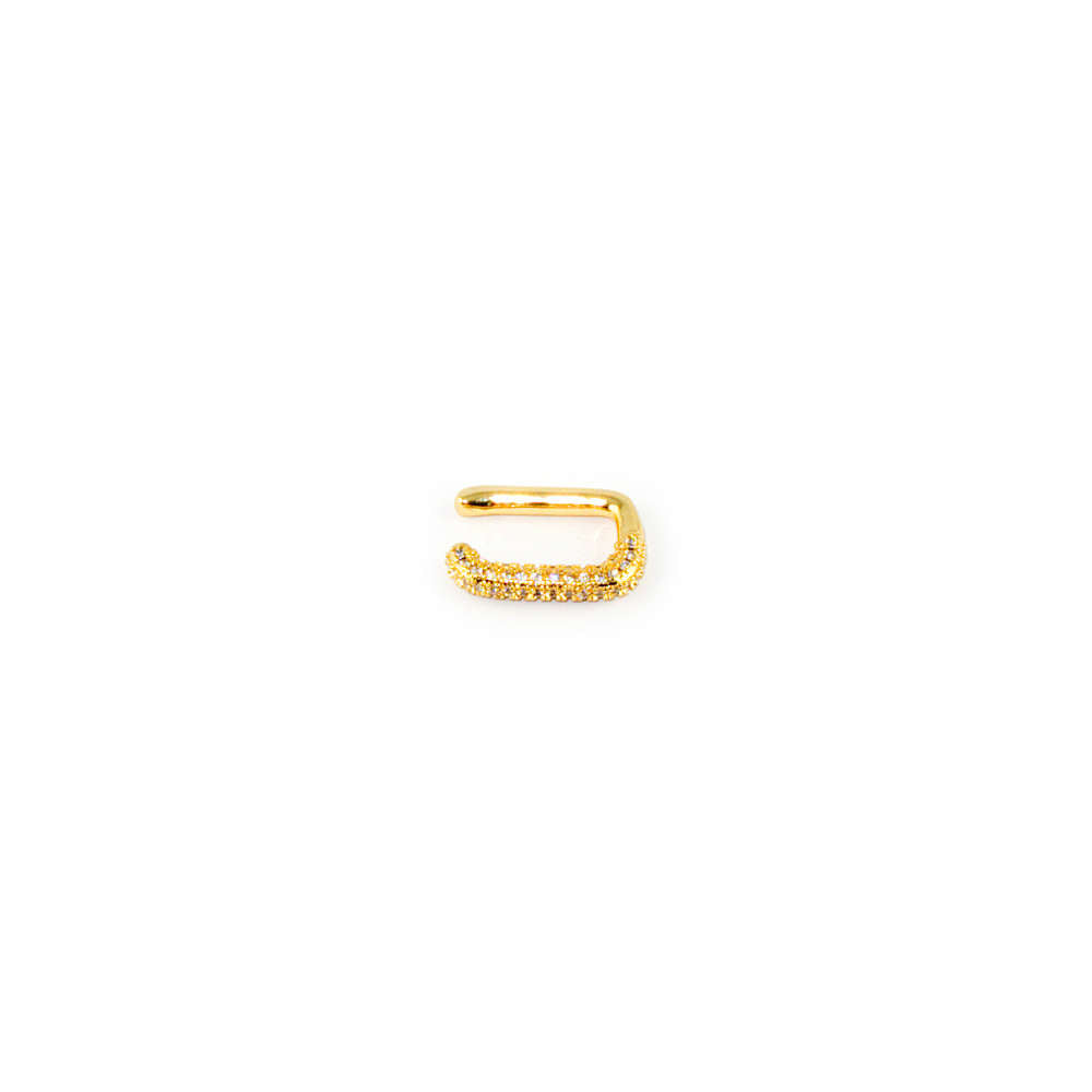 Chunky Earcuff Square Rainbow – Gelbgold vergoldet | Sucre Fine Jewelry