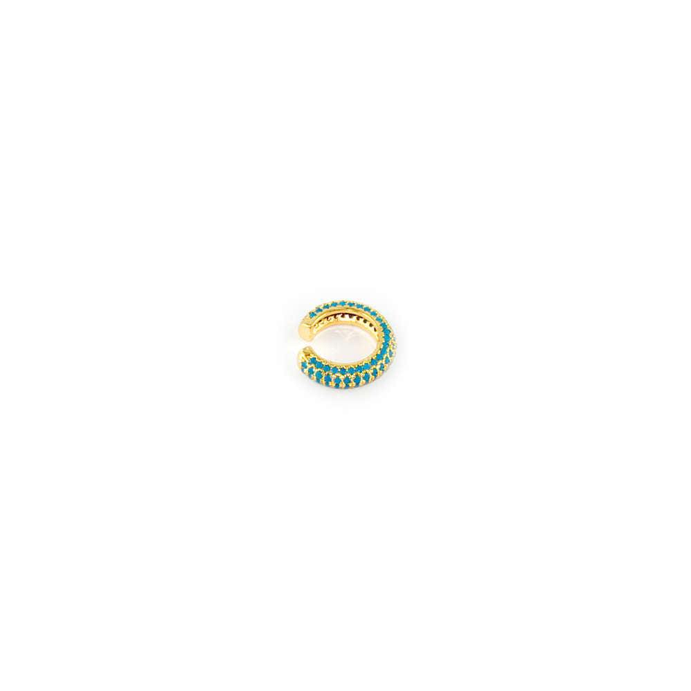Chunky Earcuff Türkis – Gelbgold vergoldet | Sucre Fine Jewelry