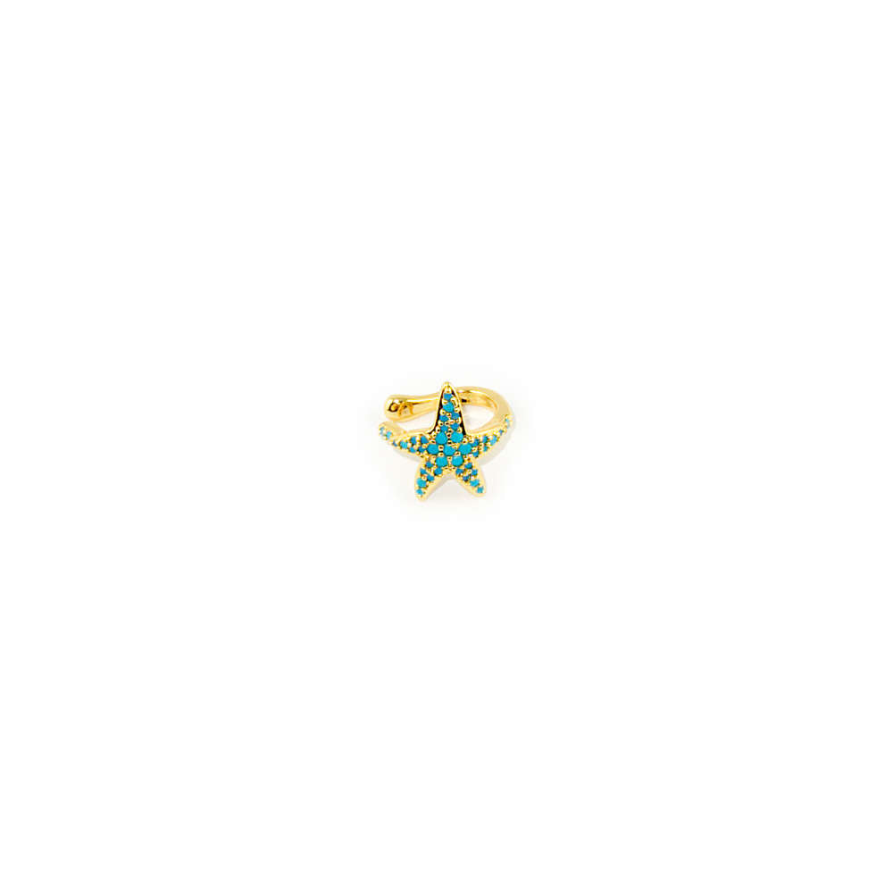 Earcuff Seestern Türkis – Gelbgold vergoldet | Sucre Fine Jewelry