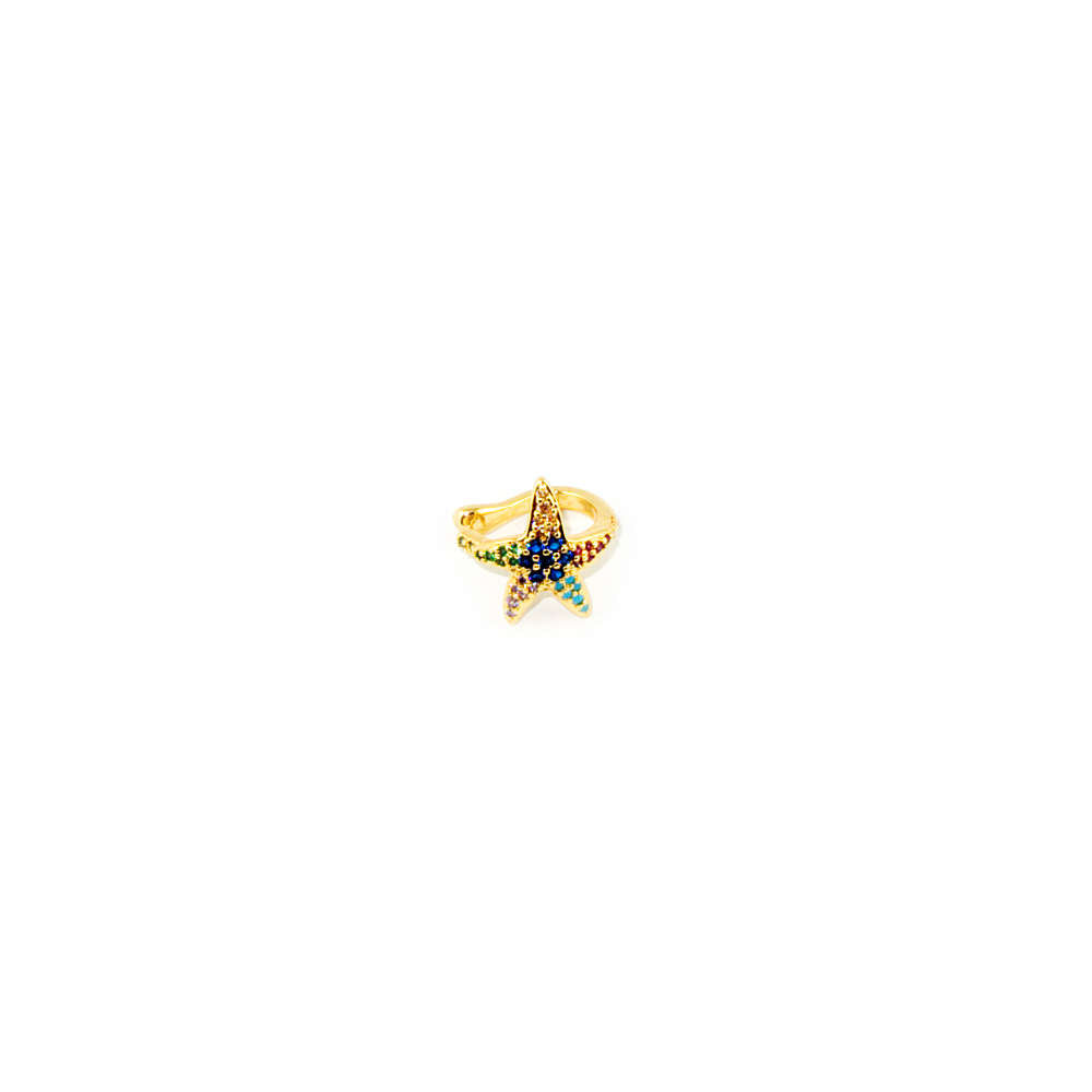 Earcuff Seestern Rainbow – Gelbgold vergoldet | Sucre Fine Jewelry