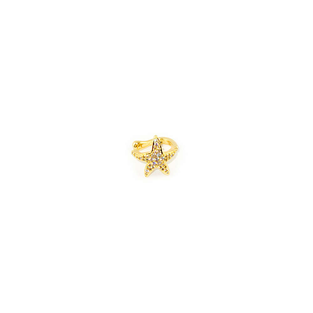 arcuff Seestern Crystal – Gelbgold vergoldet | Sucre Fine Jewelry